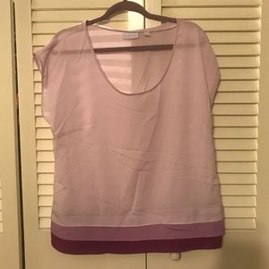 Pink Top with Color Block Waist